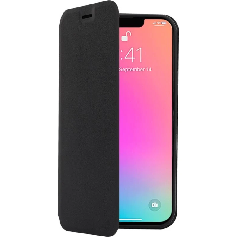 Screenor Clever Økologisk Læder Flipcover, Sort til iPhone 15