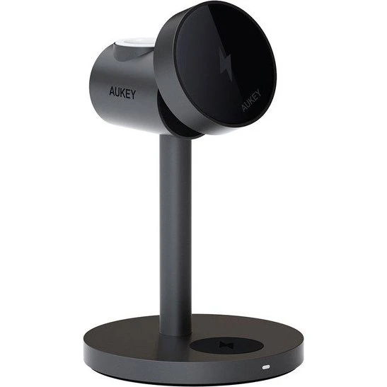 Aukey LC-MC311 3-i-1 Trådløs Oplader 15W, MagSafe Kompatibel, Sort