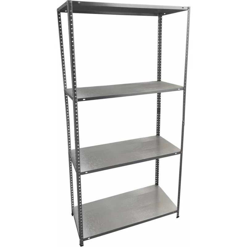Work it Galvaniseret Stålreol 4 hylder 147x75x30cm