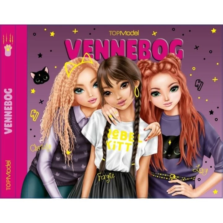 TOPModel Rebel Kitty Venskabsbog i lilla med sort