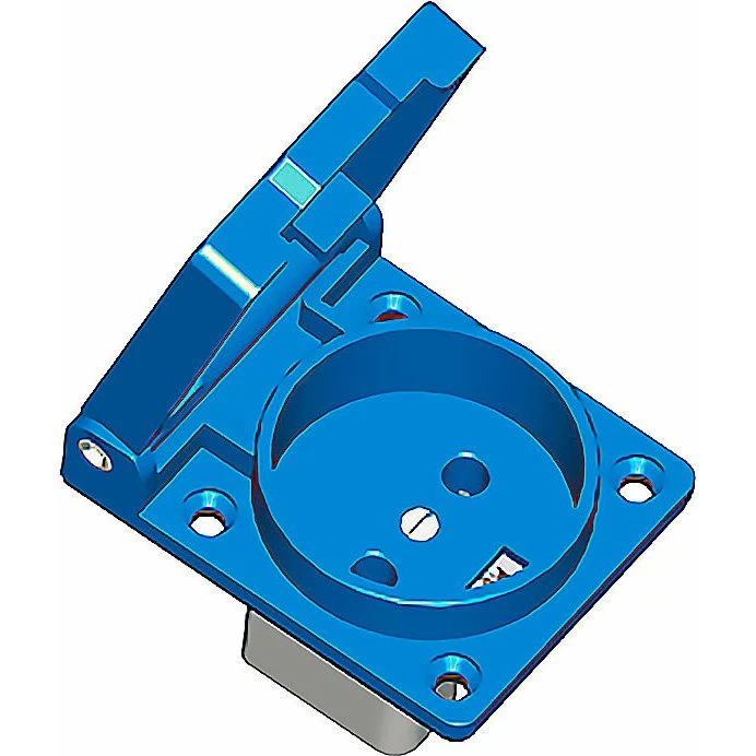 Elteco Flangestik m/DK jord, blå, 230V/16A