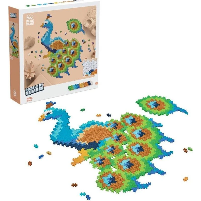 Plus-Plus Puzzle By Number Peacock 800 Brikker