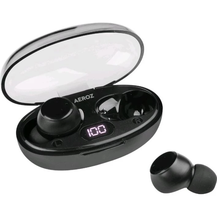 AEROZ TWS-1010 Black – Trådløse Øretelefoner med 4 Timer Spilletid & USB-C