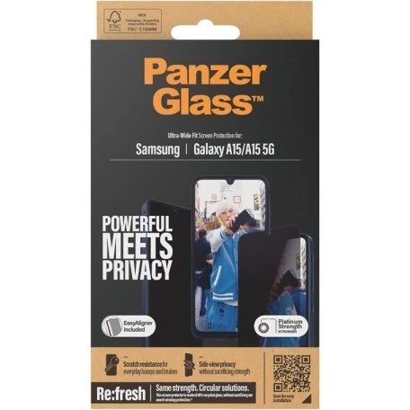 PanzerGlass Skærmbeskytter Samsung Galaxy A15/A15 5G med privatlivsfilter, transparent