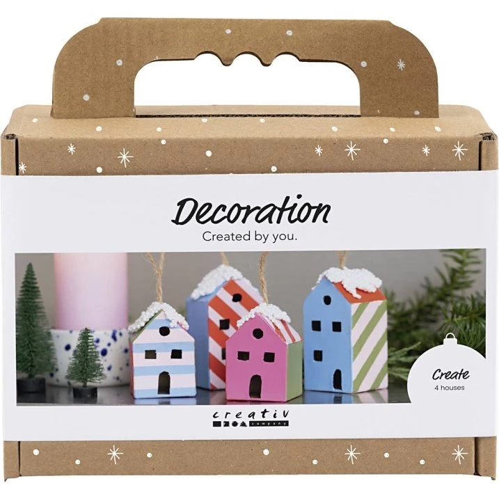 Creativ Company Mini Craft Kit Julehuse - Farverige (977838)