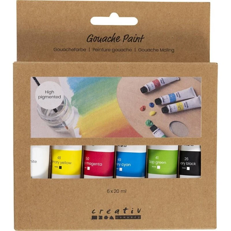 Creativ Company Gouache Maling 6x20 ml Standardfarver