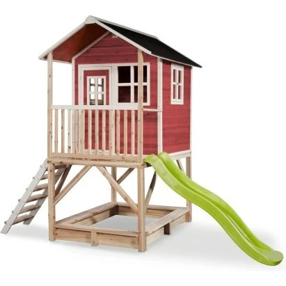 EXIT Loft 500 legehus i træ, rød