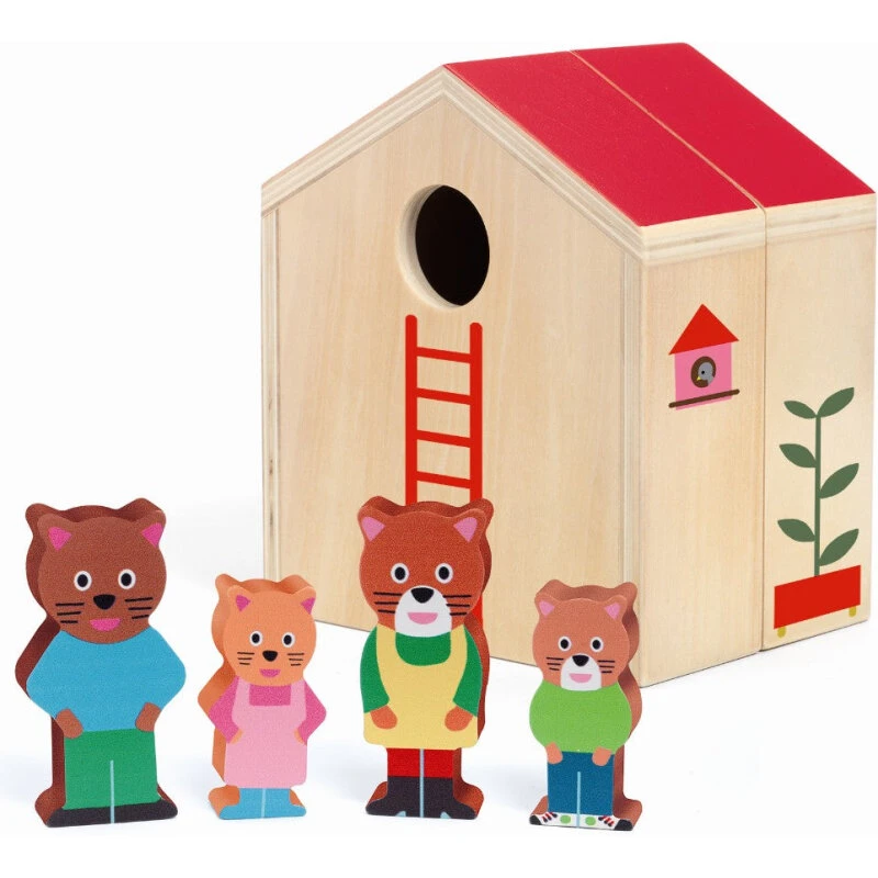 Djeco Det lille hus i træ, 15x17x10 cm (fra 18 mdr.)