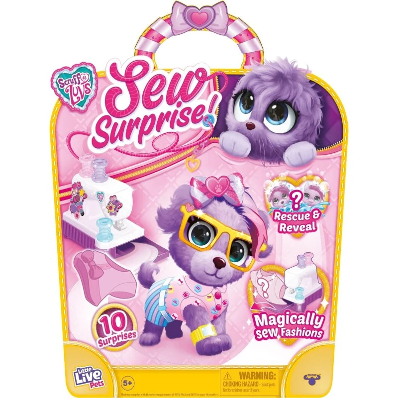 Scruff-a-Luvs Sew Wow Lilla - Hund Med Symaskine Og 10 Overraskelser