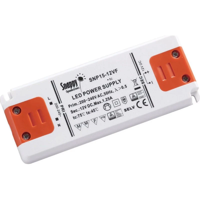 Develtron Snappy 12Vdc 15W LED-strømforsyning IP20