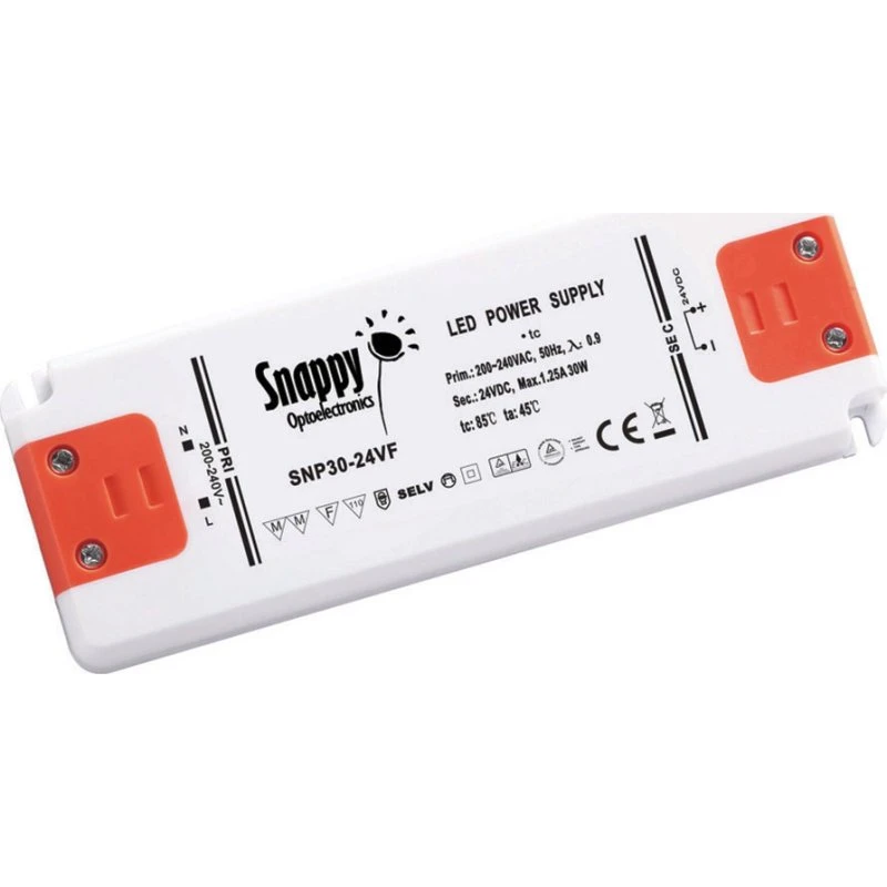 Develtron Snappy 24Vdc 30W LED-strømforsyning IP20