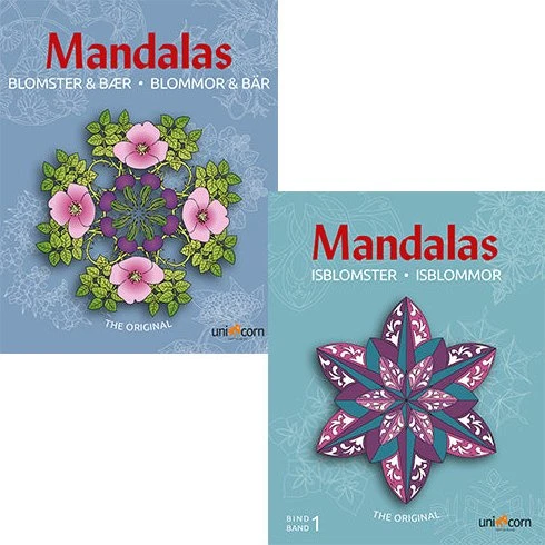 Unicorn Mandalas - Blomster, Bær & Isblomster - 2x32 Sider