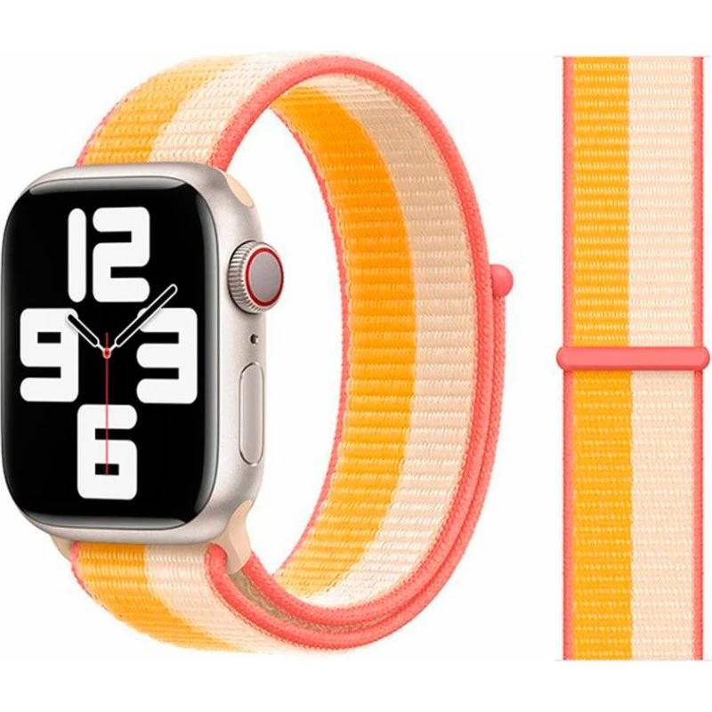 Lippa Apple Watch Nylonrem 38/40/41 Hvid/Gul