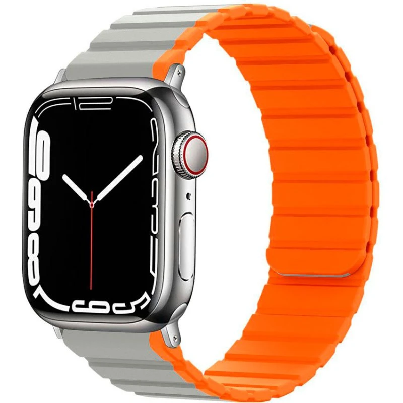 Lippa Magnetisk Silikonerem 38/40/41 Grå/Orange