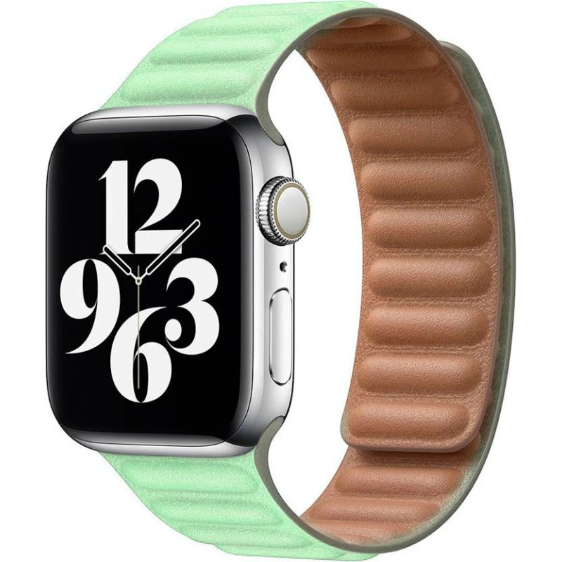 Lippa Magnetisk Læderrem til Apple Watch 42/44/45/49, Turkis