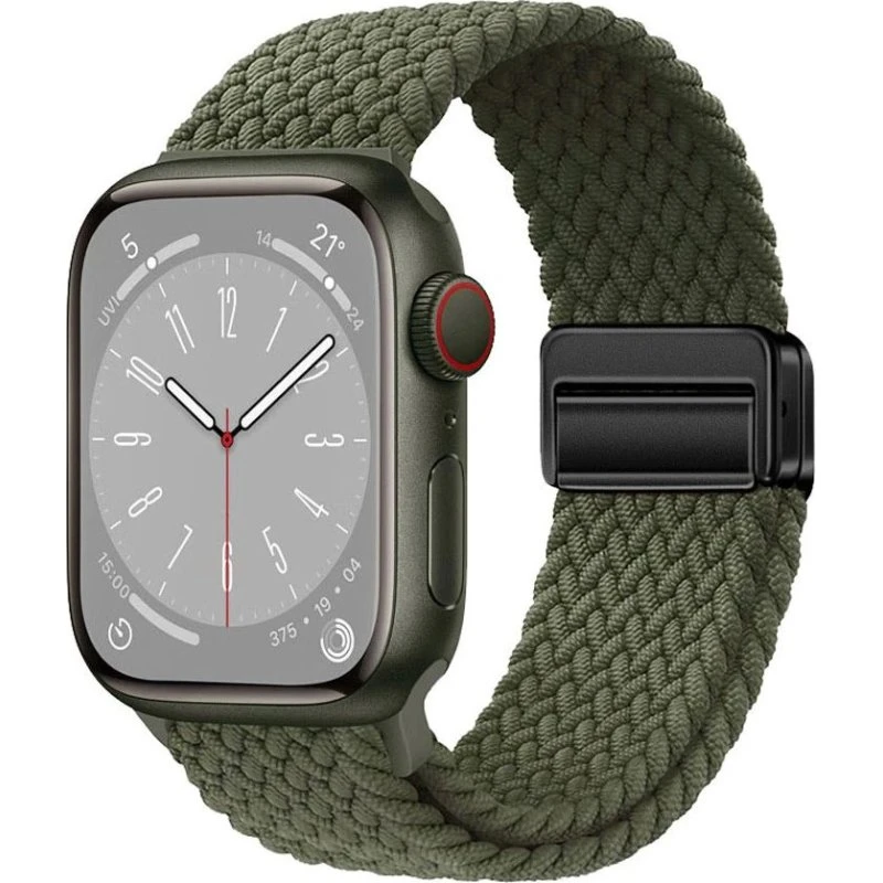 Lippa Apple Watch Nylon Rem Grøn 38/40/41/42 mm med Magnetisk Lås