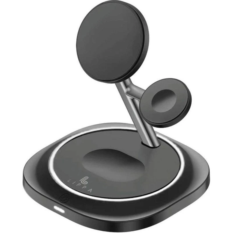 Lippa 3-in-1 Wireless Charger Stand 15W Sort