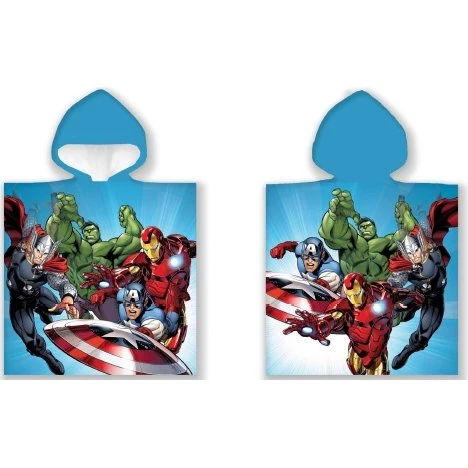Avengers Håndklæde Poncho Til Børn - 50x100 cm - Blå