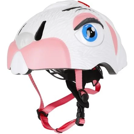 Crazy Safety Kanin Cykelhjelm med Lys – Hvid, 2-7 år