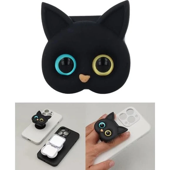 TFO Cat-hållare med spegel, sort – Universal mobilholdere