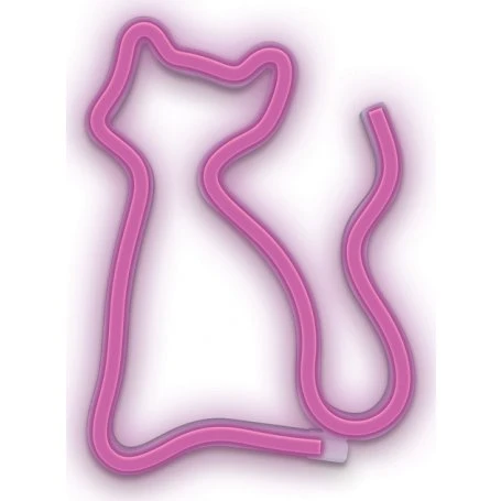 Forever Light Neon LED-lys Kat, Pink (FLNEO4, batteri + USB)