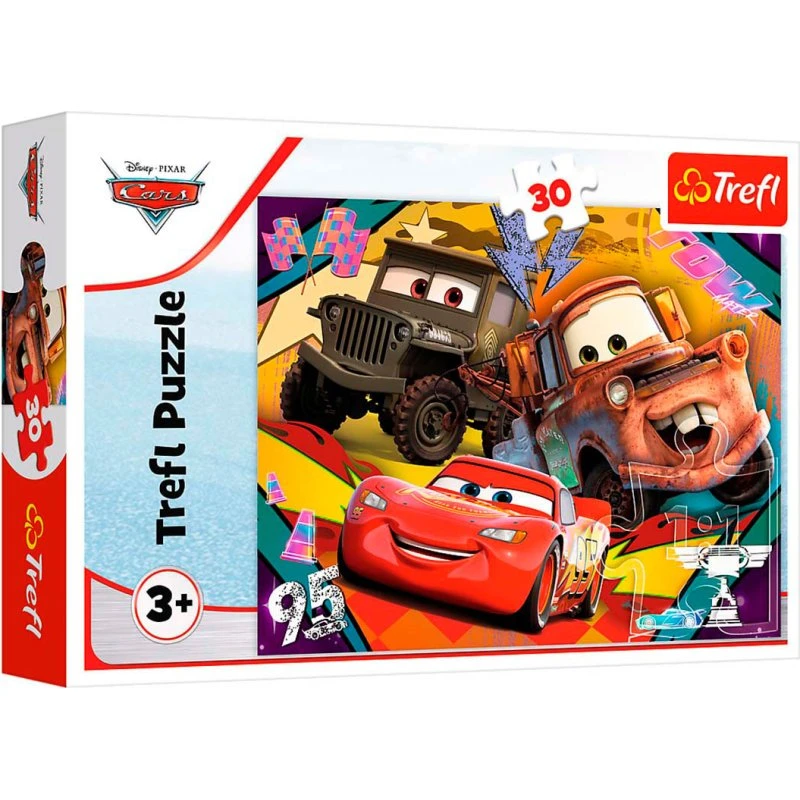 Disney Cars Speeding Cars Puslespil, 30 brikker, 3 år+