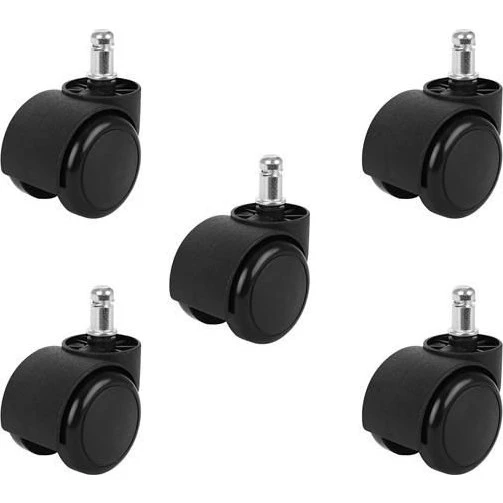 5-Pak Hjul til Kontorstol 11 mm, Lydløse & Skånsomme Mod Gulv