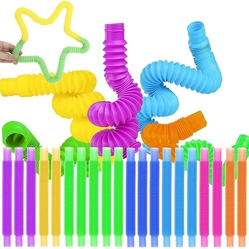 Pop Tube 20-Pak Sensoriske Rør – Fidget Toys til Stresslindring og Motorisk Udvikling
