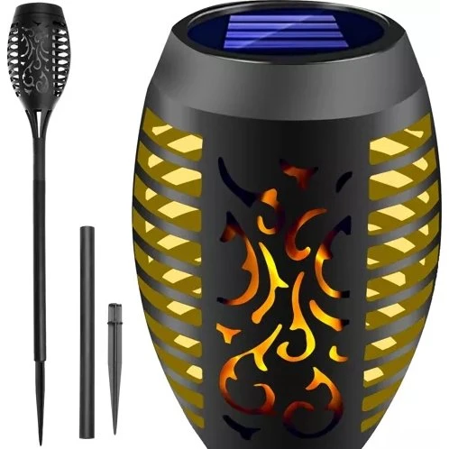 Solcelle-LED-havelampe med flammeffekt