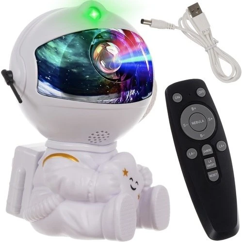 Astronaut Natlampe med Stjerneprojektor – LED, 7 Farver