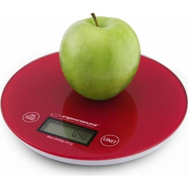 Esperanza EKS003R Køkkenvægt, Mango Rød, 5kg