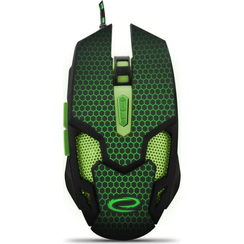 Esperanza MX207 Gaming Mus, Grøn, Optisk Sensor, 6 Knapper, USB-A
