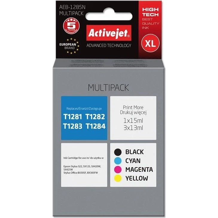 ActiveJet AEB-1285N XL Multi-Pack (sort, cyan, magenta, gul)