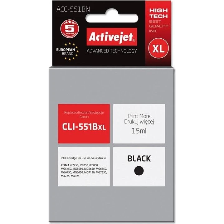 ActiveJet ACC-551BN Sort XL, 15 ml