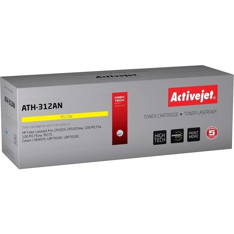 ActiveJet ATH-312AN Gul Toner, Kompatibel HP 126A & Canon CRG-729Y