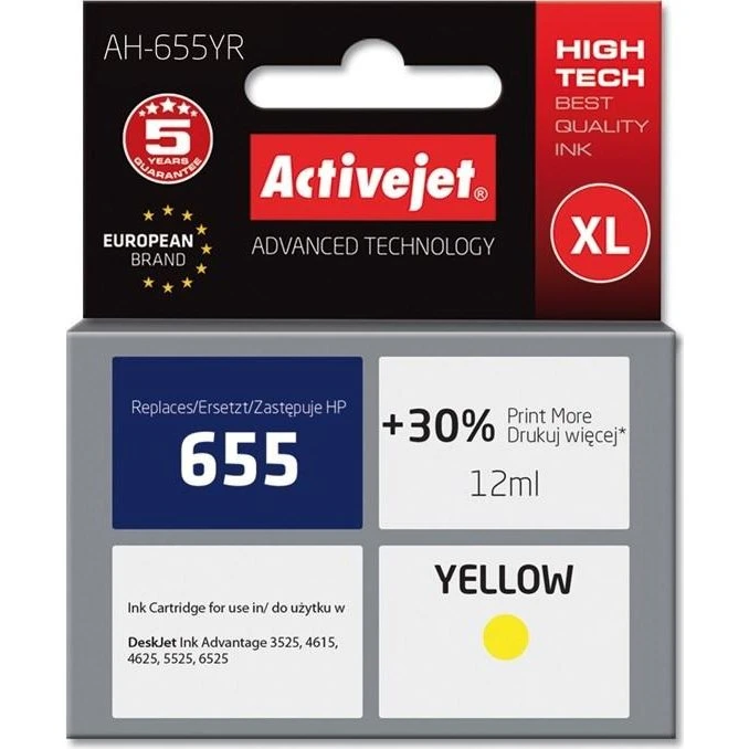 ActiveJet Premium XL Gul Blækpatron 12 ml til HP 655