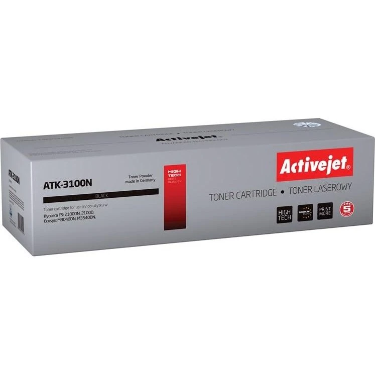 ActiveJet ATK-3100N Sort Toner, Kompatibel med Kyocera TK-3100, ca. 12.500 sider