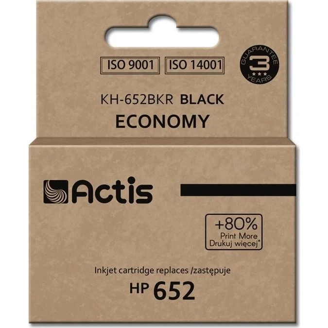 Actis KH-652BKR sort blækpatron 15 ml (kompatibel til HP 652)