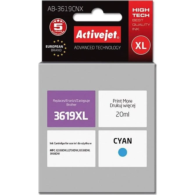 ActiveJet AB-3619CNX Cyan 20 ml, kompatibel til Brother LC3619CXL