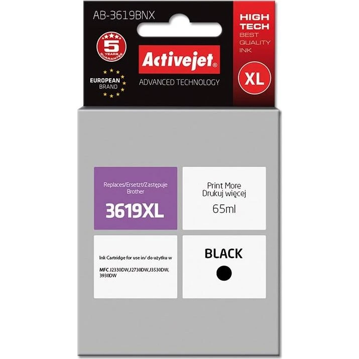 ActiveJet AB-3619BNX XL sort blækpatron, 65 ml