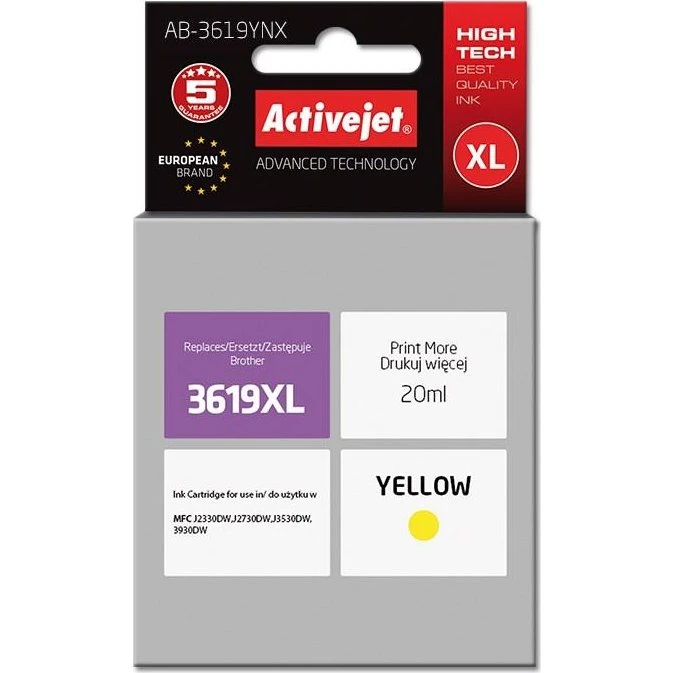 ActiveJet AB-3619YNX XL Gul Blækpatron til Brother