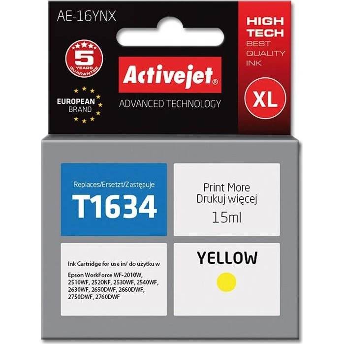 ActiveJet 16XL T1634 Gul Blækpatron, 15 ml (kompatibel med Epson)