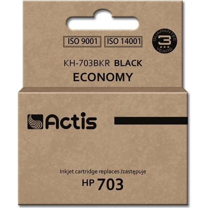 Actis KH-703BKR Sort Blækpatron, 15 ml, Kompatibel med HP 703