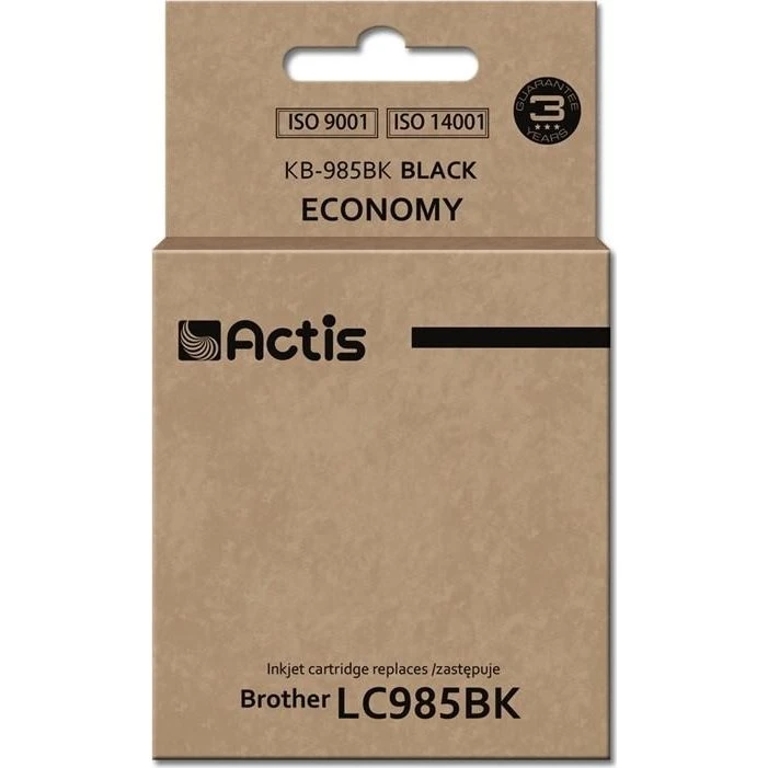 Actis KB-985BK Sort Blækpatron, 28,5 ml, Kompatibel til Brother LC985BK