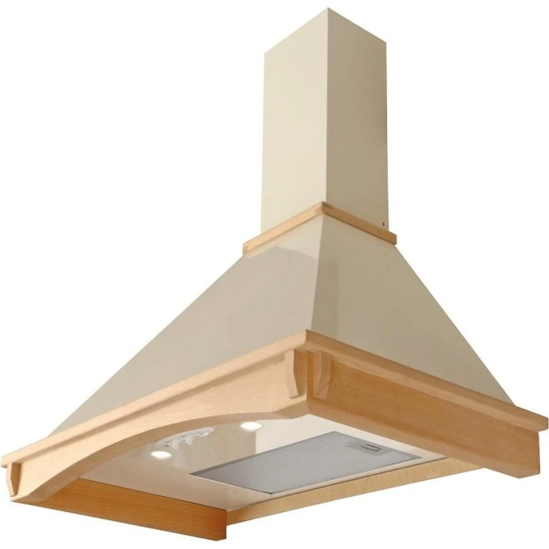 Akpo Rustica Country 60 cm vægmonteret emhætte beige/træ, 450 m³/t