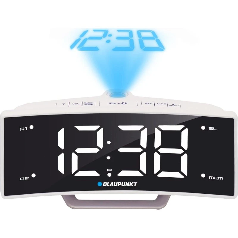 Blaupunkt CRP7WH Vækkeur med Projektion, Sort/Hvid