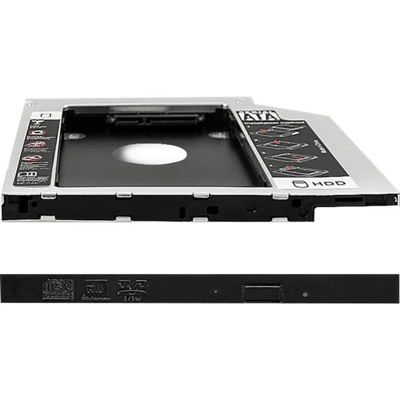 Qoltec Ramme 5,25" Slim Line Sort Sølv