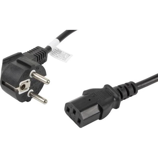 Lanberg Strømkabel CEE 7/7 til IEC C13, 1,8 m, sort