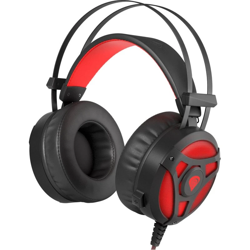 Natec Genesis Neon 360 Kablet On-Ear Høretelefoner Sort/Rød
