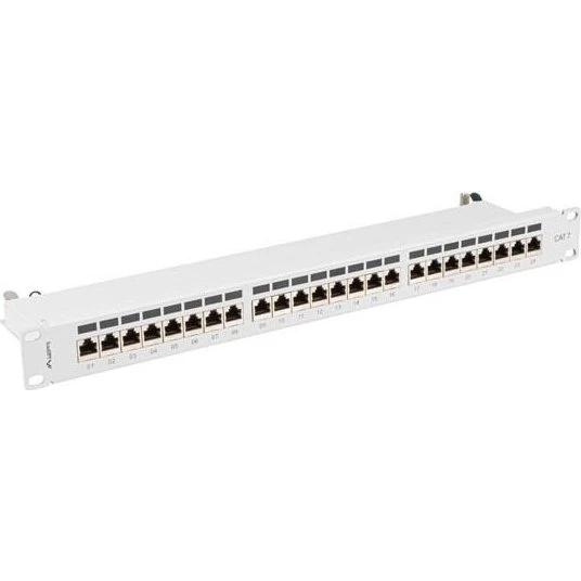 Lanberg PPS7-1024-S 1U Patchpanel Cat7 STP 24-port grå